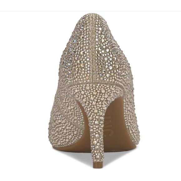 INC Zitah Rhinestone Embellished Pointed Toe Stiletto Heels Womens Size 8.5 Cham - Picture 4 of 11